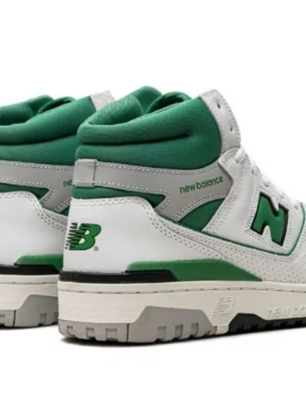 Mens Size 8.5, New Balance 650 White w/Green Basketball Sneakers, New In Box - Picture 2 of 5